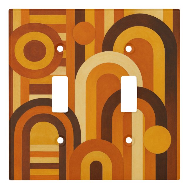 Arches and Sunspots Retro MCM Geometric Design Light Switch Cover (Front)