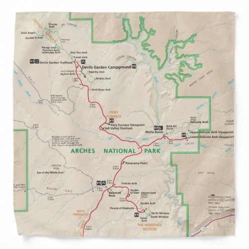 Arches map bandana