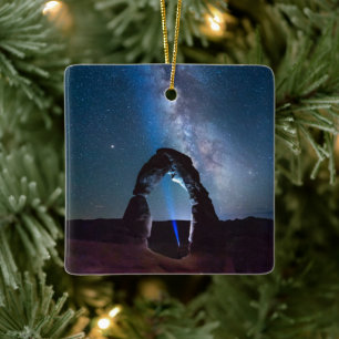 Arches National Park at night MOAB Ceramic Ornament