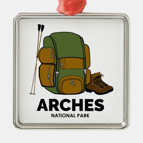 Arches National Park Backpack Metal Ornament