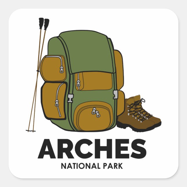Arches National Park Backpack Square Sticker (Front)