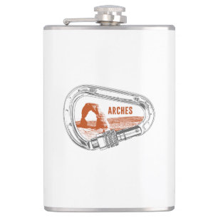 Arches National Park Climbing Carabiner Flask