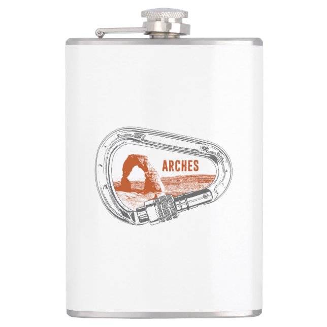 Arches National Park Climbing Carabiner Flask (Front)