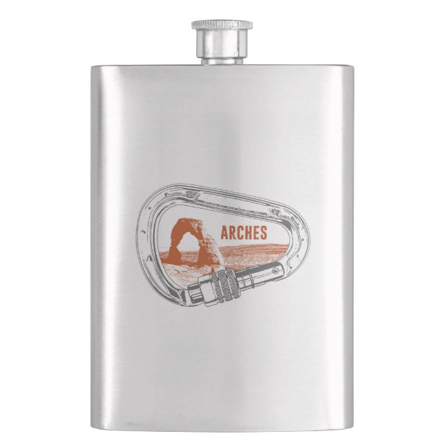 Arches National Park Climbing Carabiner Flask (Front)