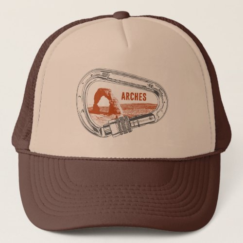 Arches National Park Climbing Carabiner Trucker Hat