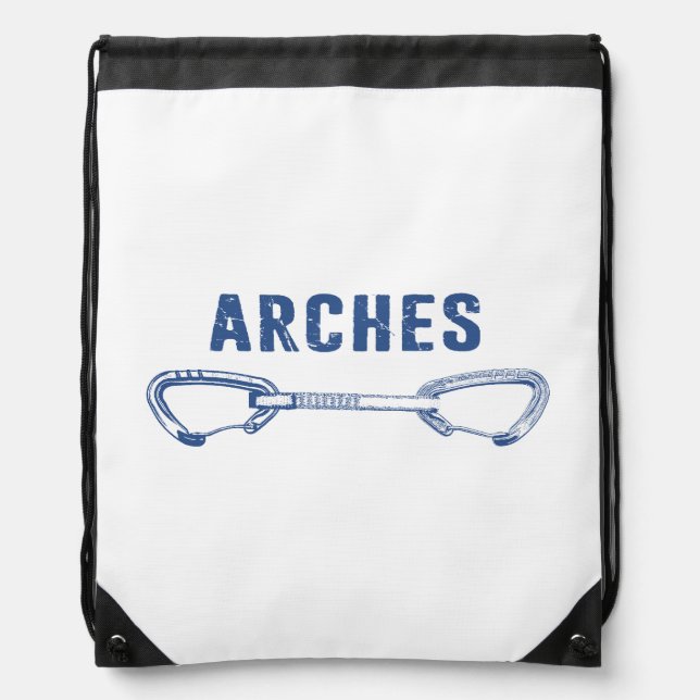 Arches National Park Climbing Quickdraw Drawstring Bag (Front)