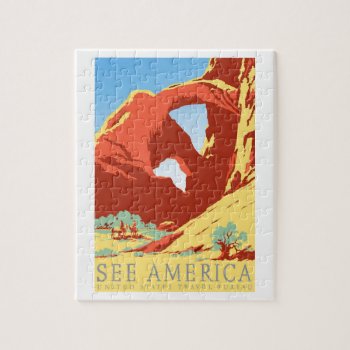 Arches National Park Colorado Co Vintage Travel Jigsaw Puzzle by TravelYesteryear at Zazzle