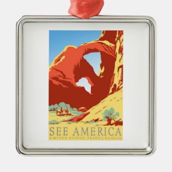 Arches National Park Colorado Co Vintage Travel Metal Ornament by TravelYesteryear at Zazzle