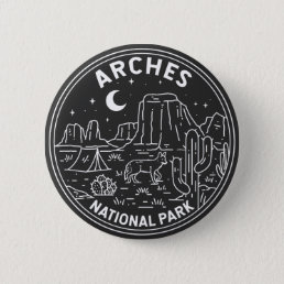 Arches National Park Delicate Arch Monoline  Button