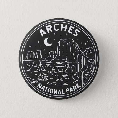 Arches National Park Delicate Arch Monoline  Button