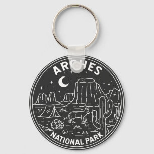 Arches National Park Delicate Arch Monoline  Keychain