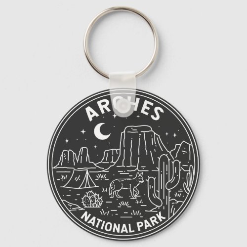 Arches National Park Delicate Arch Monoline  Keychain