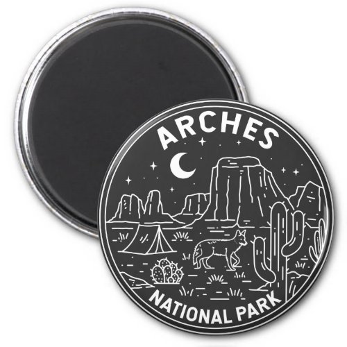 Arches National Park Delicate Arch Monoline  Magnet