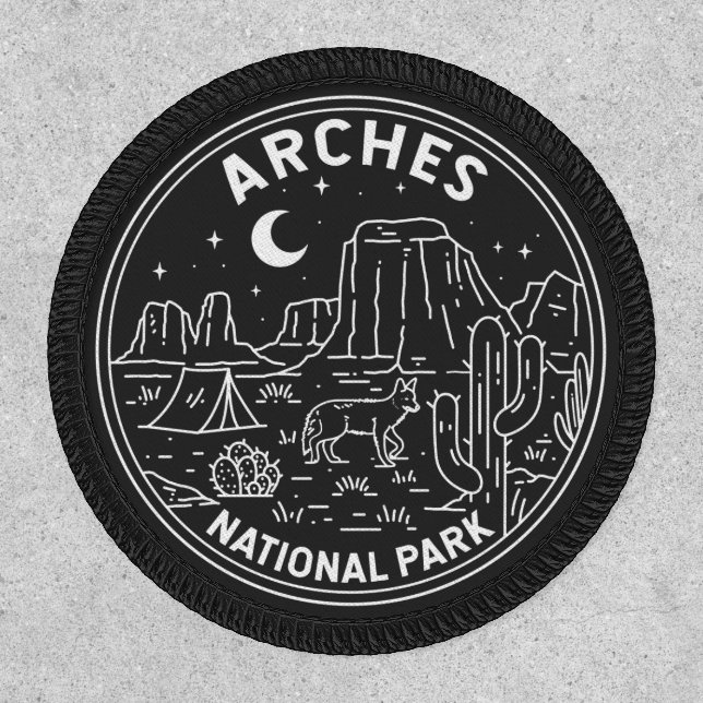Arches National Park Delicate Arch Monoline  Patch (Front)