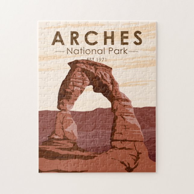 Arches National Park Delicate Arch Vintage Jigsaw Puzzle (Vertical)