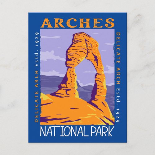 Arches National Park Delicate Arch Vintage Postcard