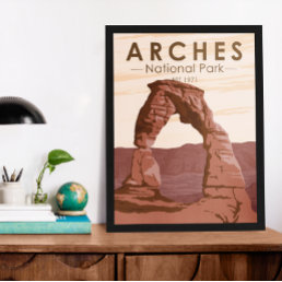 Arches National Park Delicate Arch Vintage Poster