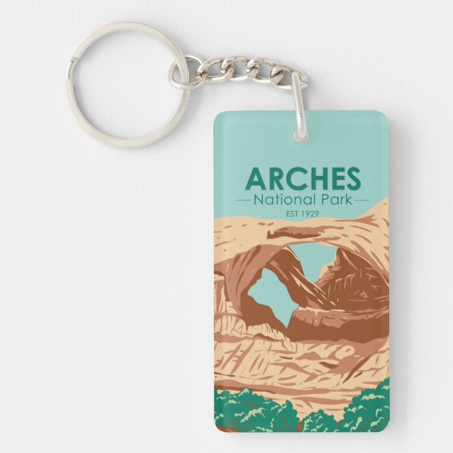 Arches National Park Double Arch Keychain (Front)