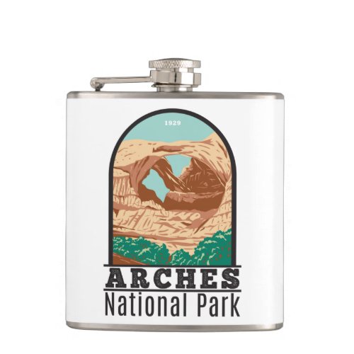 Arches National Park Double Arch Vintage Flask
