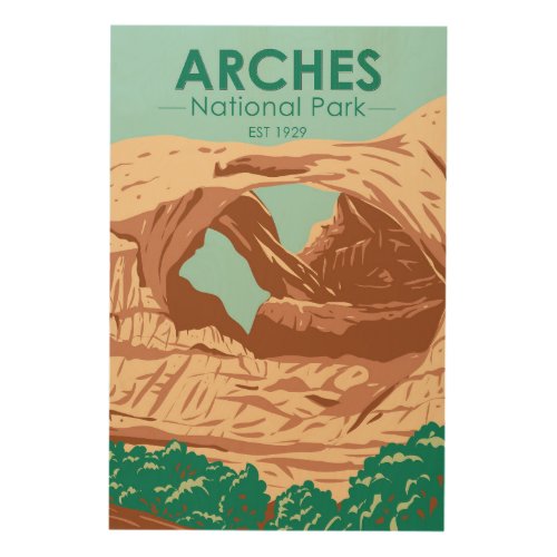 Arches National Park Double Arch Vintage Wood Wall Art