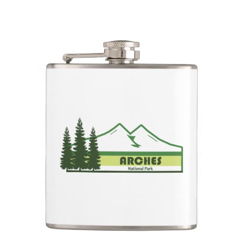 Arches National Park Green Stripes Flask