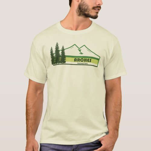 Arches National Park Green Stripes T_Shirt
