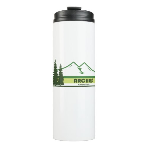 Arches National Park Green Stripes Thermal Tumbler