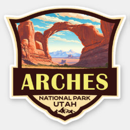Arches National Park Illustration Retro Sticker