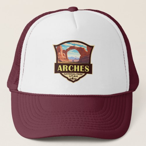 Arches National Park Illustration Retro Trucker Hat