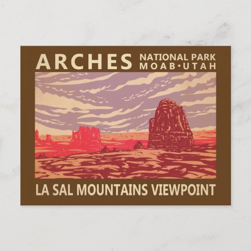Arches National Park La Sal Mountains Viewpoint Postcard