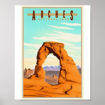 Arches National Park Litho Artwork Poster by LanternPress at Zazzle