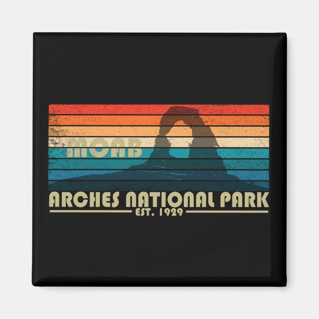 Arches National park Moab Utah vintage art Magnet (Front)