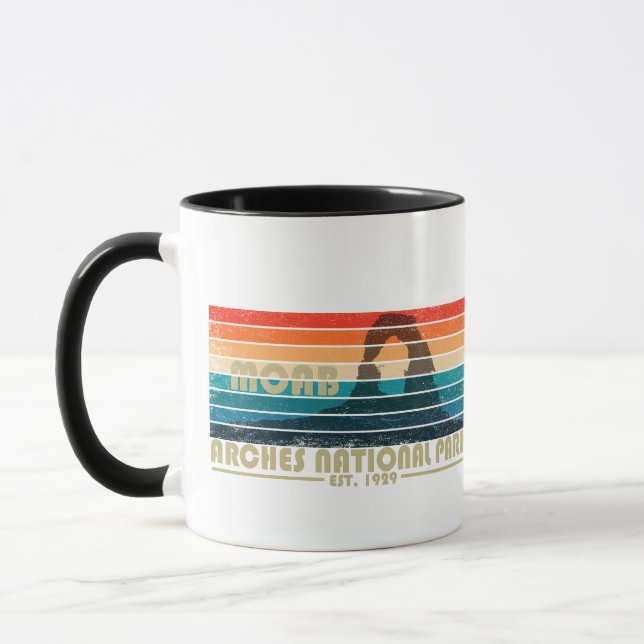 Arches National park Moab Utah vintage art Mug (Left)