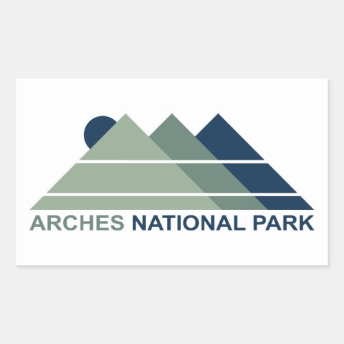 Arches National Park Mountain Sun Rectangular Sticker