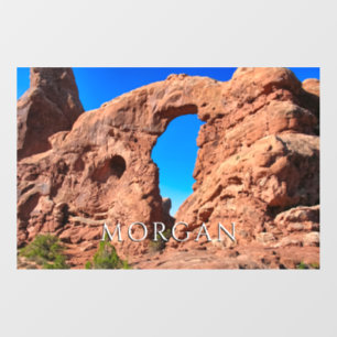 Arches National Park or Your Photo, White Name Wall Decal