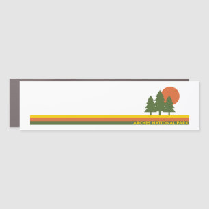 Arches National Park Pine Trees Sun Car Magnet