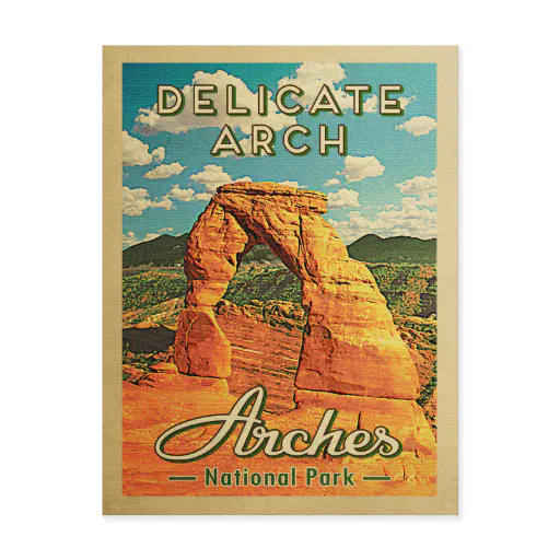 Arches National Park Postcard Retro Delicate Arch