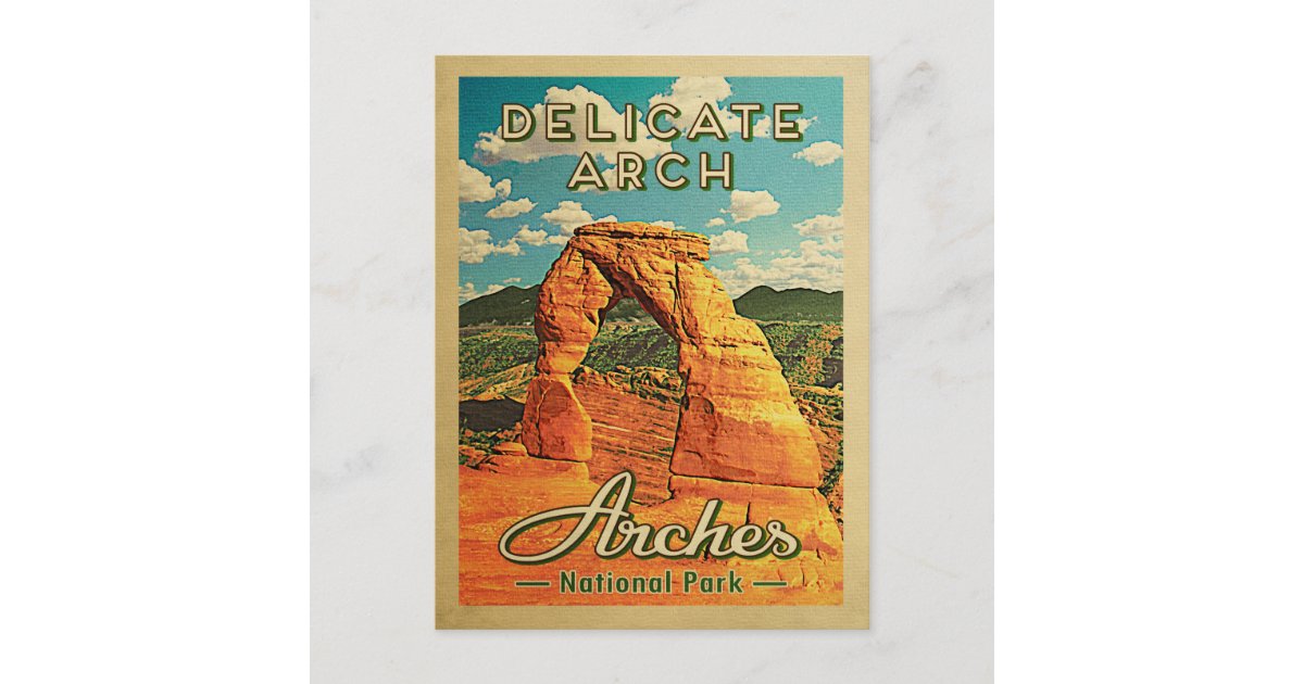 Arches National Park Postcard Retro Delicate Arch | Zazzle