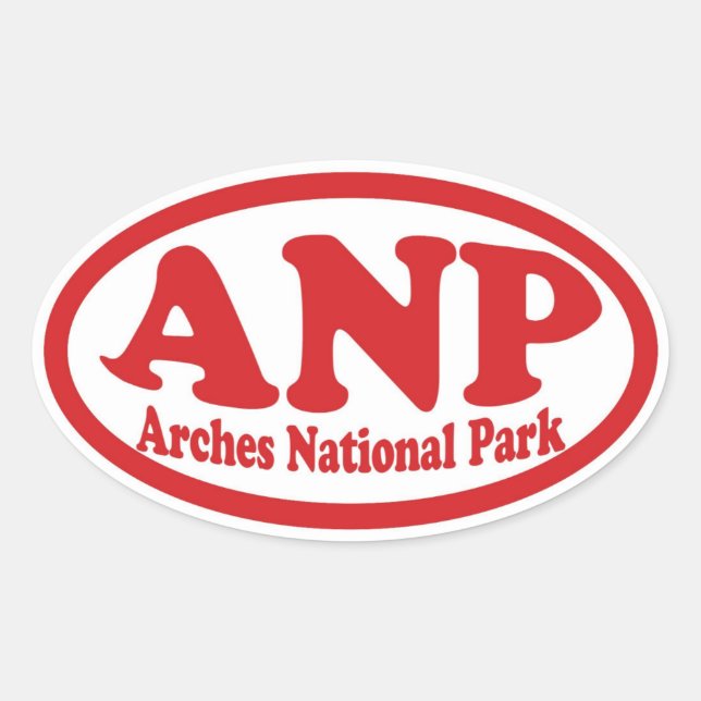 Arches National Park red oval sticker (Front)