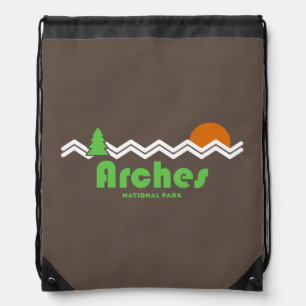 Arches National Park Retro Drawstring Bag