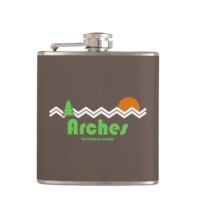 Arches National Park Retro Flask (Front)