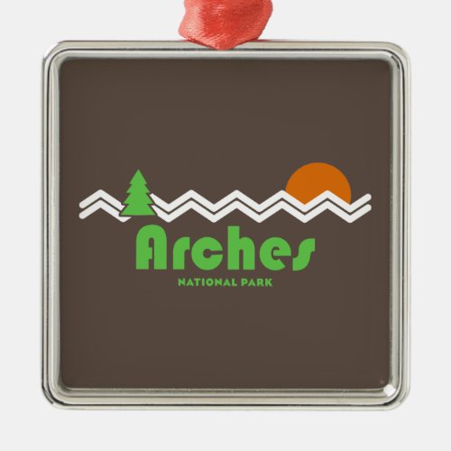 Arches National Park Retro Metal Ornament