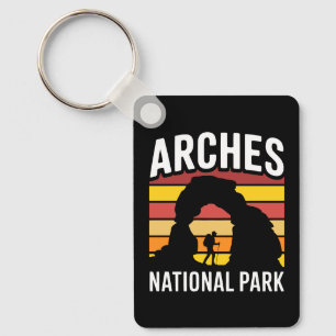 Arches National Park Retro Sunset Keychain