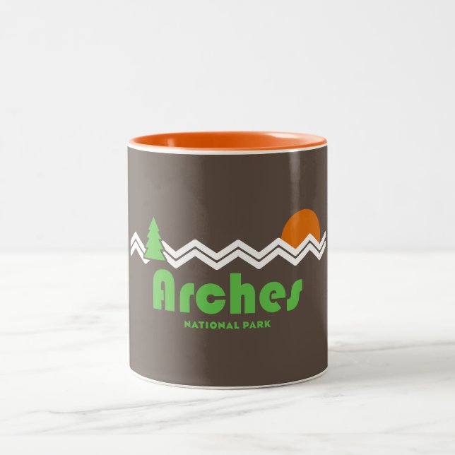 Arches National Park Retro Two-Tone Coffee Mug (Center)