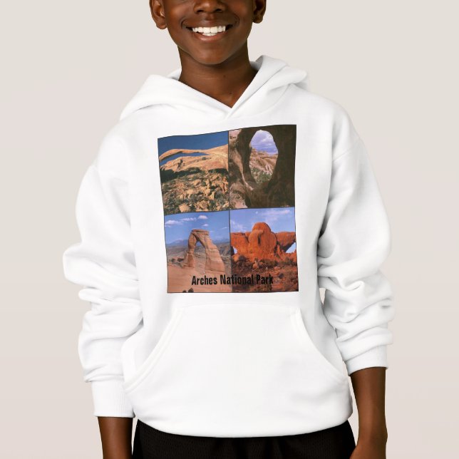 Arches National Park Sandstone Aches Photo Collage Hoodie (Front)