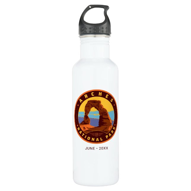 Arches National Park Stainless Steel Water Bottle (Front)