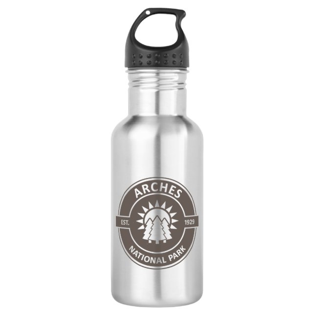 Arches National Park Stainless Steel Water Bottle (Front)