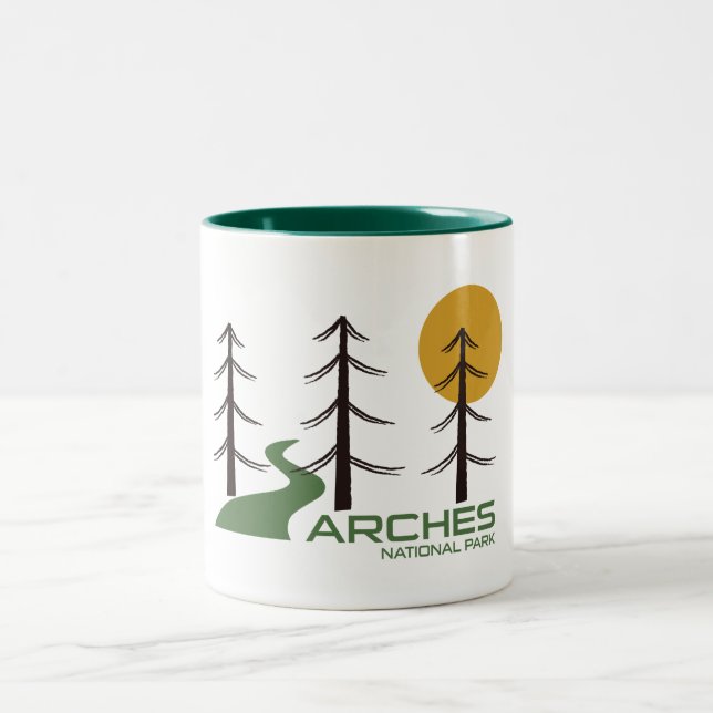 Arches National Park Trail Two-Tone Coffee Mug (Center)