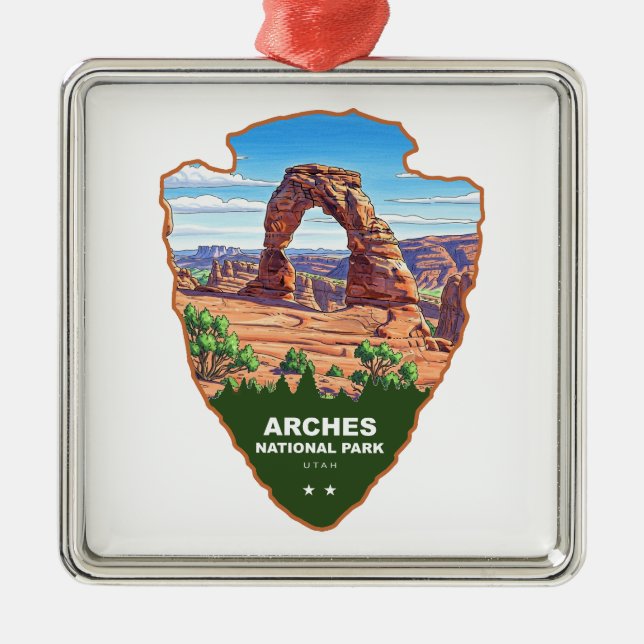 Arches National Park Utah Arrowhead Metal Ornament (Front)