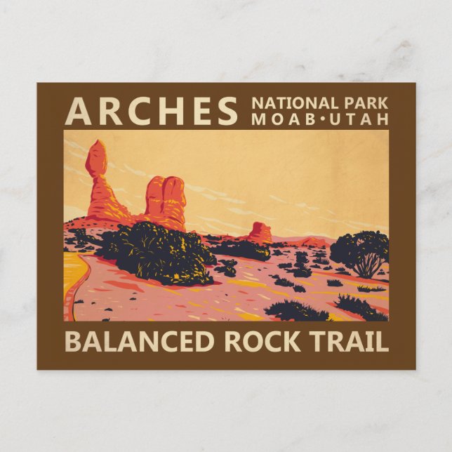 Arches National Park Utah Balanced Rock Trail Postcard (Front)
